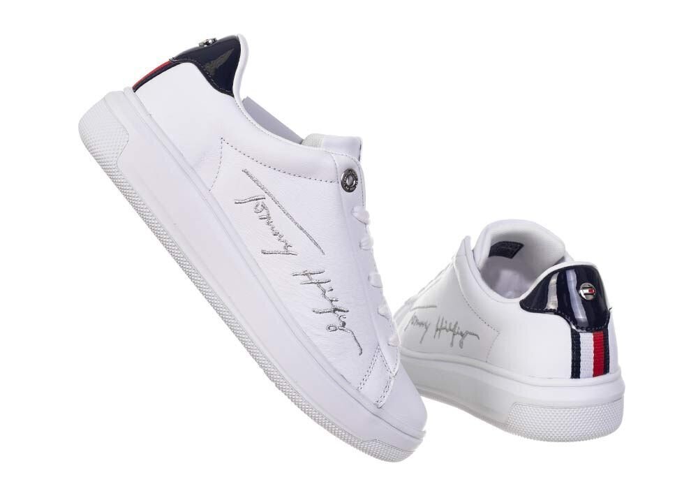 Sieviešu sporta apavi TOMMY HILFIGER SIGNATURE TOMMY LEATHER CUPSOLE, balti FW0FW05219 YBR 31179 cena un informācija | Sporta apavi sievietēm | 220.lv