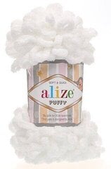 Dzija Alize puffy 55, balta цена и информация | Принадлежности для вязания | 220.lv