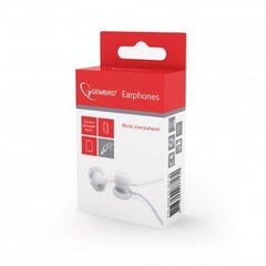 Gembird 001-W Universālas Mp3 / Telefona 3.5mm Stereo In-Ear Austiņas bez mikrafona Baltas цена и информация | Наушники | 220.lv