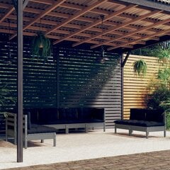 vidaXL 8-daļīgs dārza atpūtas mēbeļu komplekts ar matračiem, priede цена и информация | Комплекты уличной мебели | 220.lv