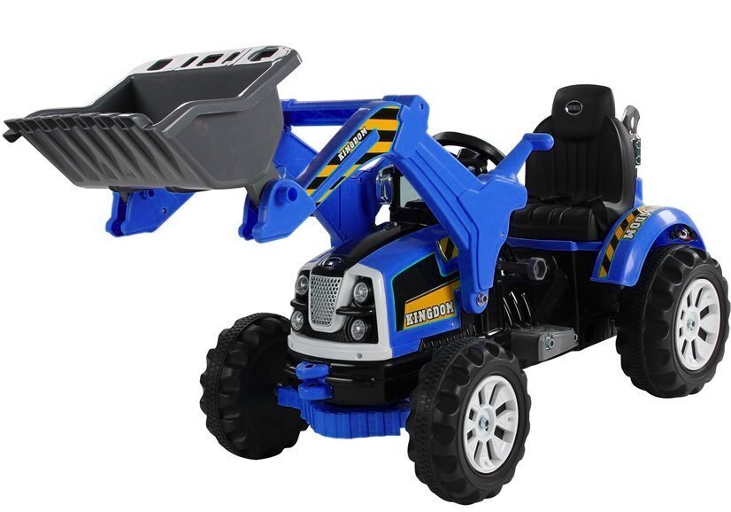 Elektriskais traktors - ekskavators, zils цена и информация | Bērnu elektroauto | 220.lv