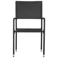vidaXL dārza krēsli, 6 gab., melna PE rotangpalma cena un informācija | Dārza krēsli | 220.lv