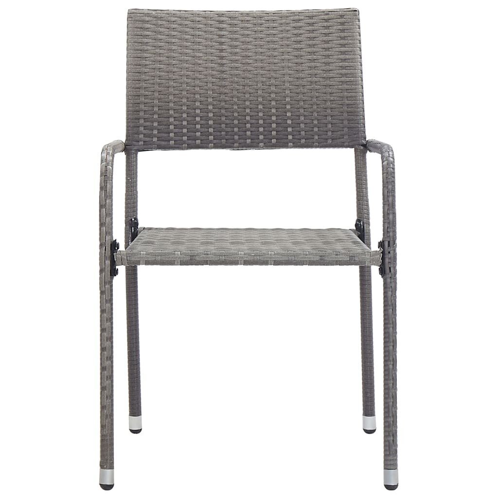 vidaXL dārza krēsli, 6 gab., antracītpelēka PE rotangpalma cena un informācija | Dārza krēsli | 220.lv
