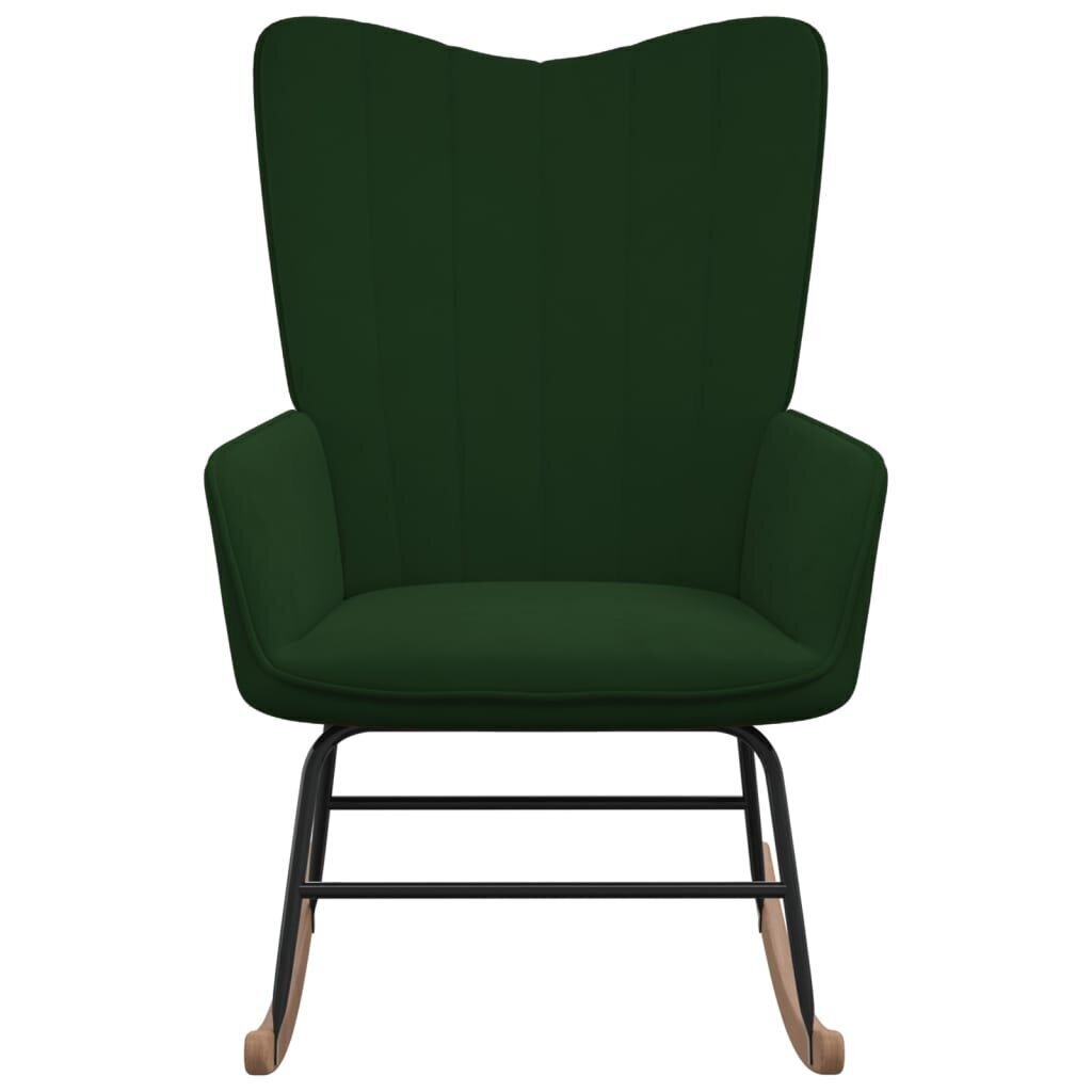 vidaXL šūpuļkrēsls, tumši zaļš samts цена и информация | Atpūtas krēsli | 220.lv