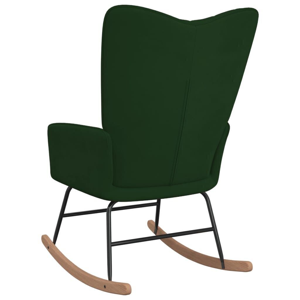 vidaXL šūpuļkrēsls, tumši zaļš samts цена и информация | Atpūtas krēsli | 220.lv