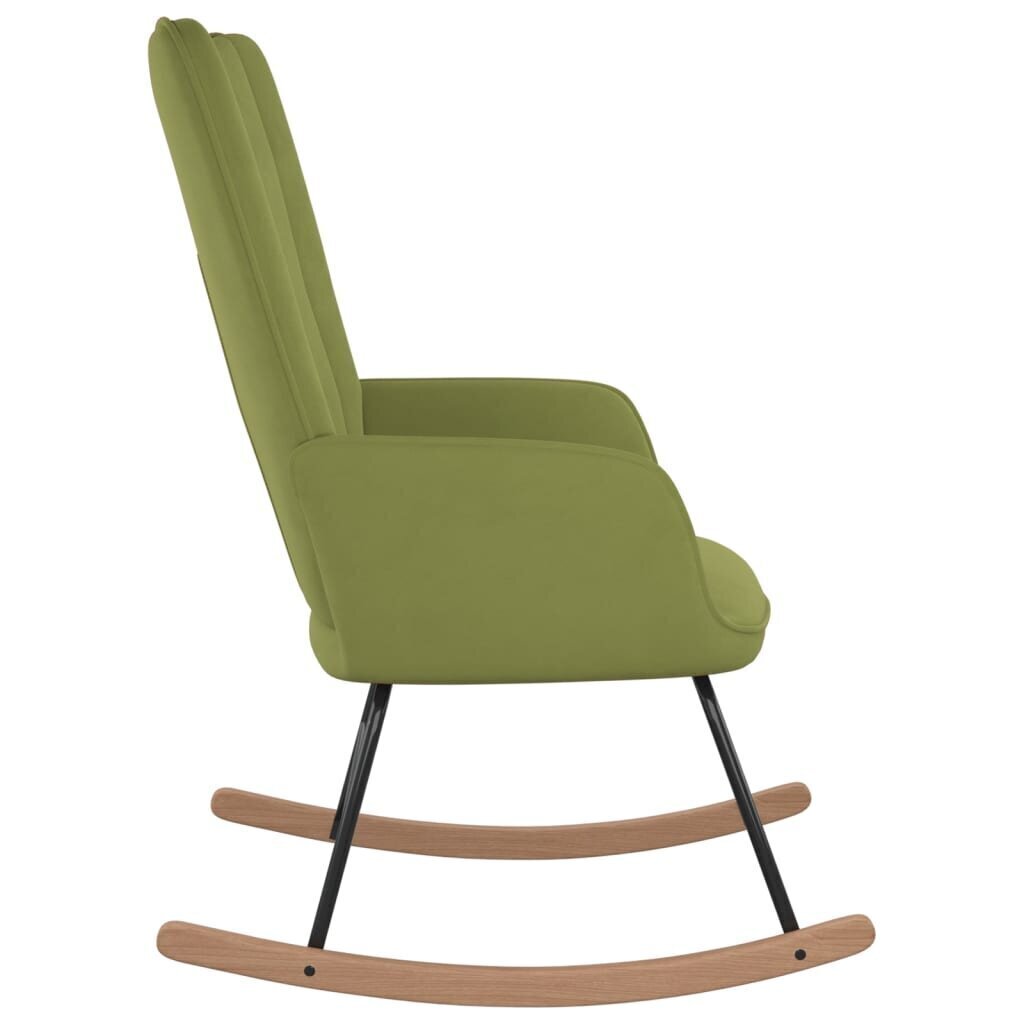 vidaXL šūpuļkrēsls, gaiši zaļš samts cena un informācija | Atpūtas krēsli | 220.lv