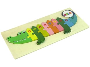Деревянный пазл - Крокодил цена и информация | Развивающие игрушки | 220.lv