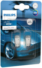 Philips W5W - T10 12V Ultinon Pro3000 SI LED 6000K spuldzes, 2 gab. цена и информация | Автомобильные лампочки | 220.lv