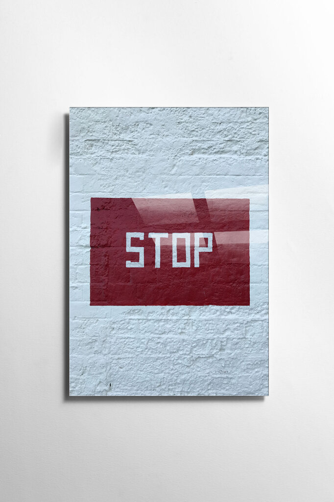 Rūdīta stikla glezna Stop cena un informācija | Gleznas | 220.lv