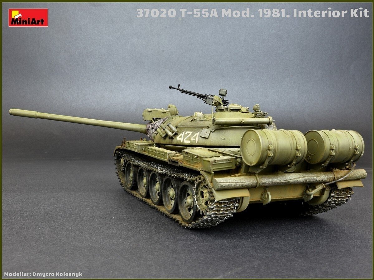 Plastmasas modeļu komplekts Miniart - Soviet Medium Tank T-55A Mod. 1981 Interior Kit, 1/35, 37020 cena un informācija | Konstruktori | 220.lv