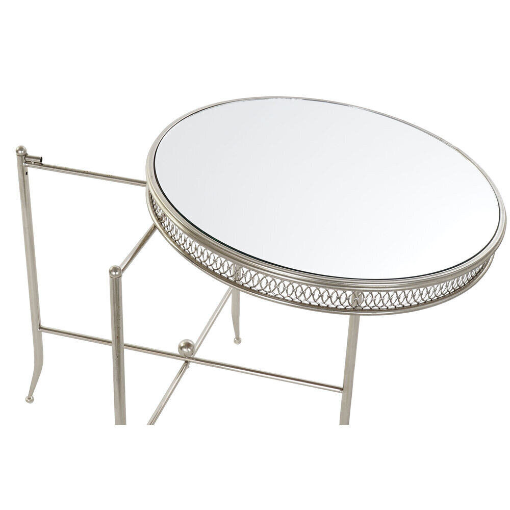 Mazs galdiņš DKD Home Decor spogulis Sudrabains Metāls (56 x 56 x 56 cm) cena un informācija | Žurnālgaldiņi | 220.lv