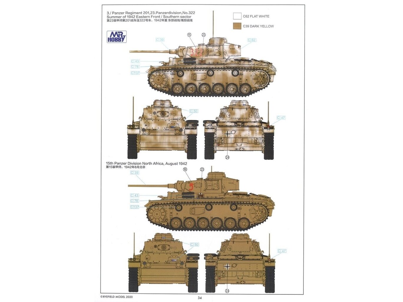 Rye Field Model - Pz.Kpfw.III Ausf. J Full Interior Kit, 1/35, RFM-5072 cena un informācija | Konstruktori | 220.lv