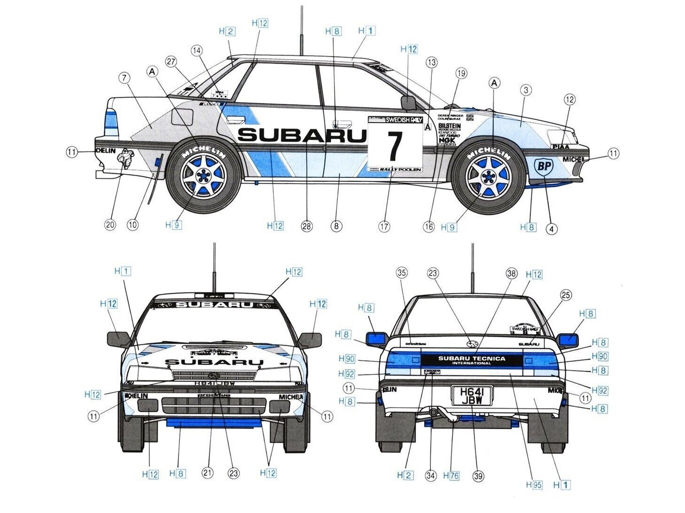 Hasegawa - Subaru Legacy RS 1992 Swedish Rally Limited Edition, 1/24, 20290 cena un informācija | Konstruktori | 220.lv