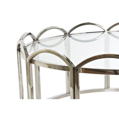 Mazs galdiņš DKD Home Decor Stikls Sudrabains Metāls (100 x 100 x 45 cm) cena un informācija | Žurnālgaldiņi | 220.lv