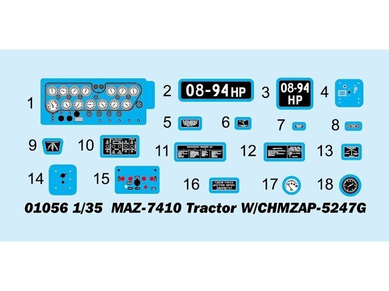 Trumpeter - MAZ7410 Tractor W/CHMZAP-5247G, 1/35, 01056 cena un informācija | Konstruktori | 220.lv