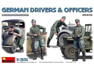 Сборная пластиковая модель Miniart - German Drivers & Officers, 1/35, 35345 цена и информация | Конструкторы и кубики | 220.lv