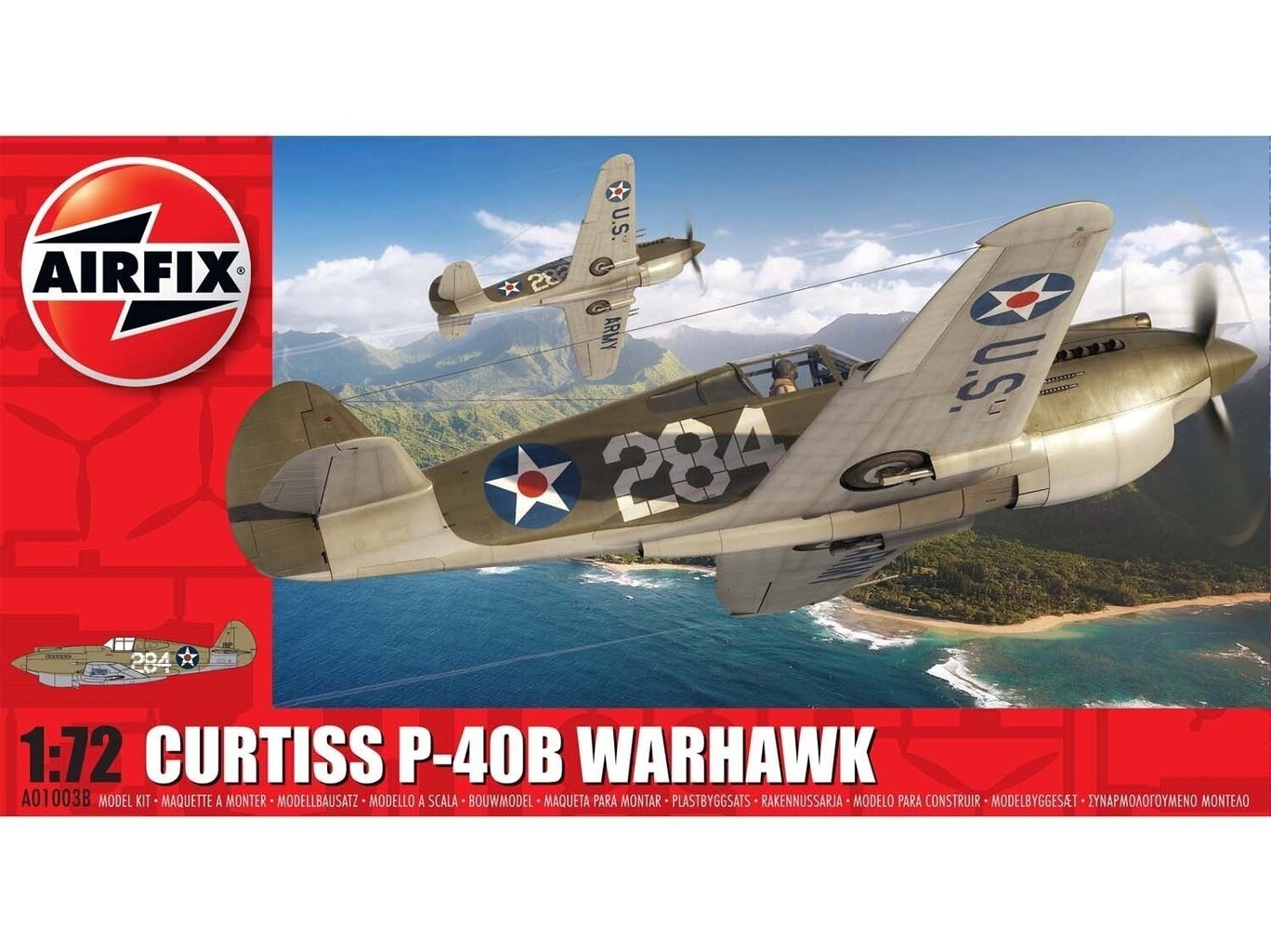 Airfix - Curtiss P-40B Warhawk, 1/72, 1/72, 01003B цена и информация | Konstruktori | 220.lv