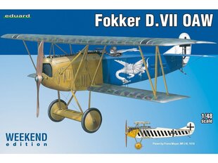 Сборная пластиковая модель Eduard - Fokker D.VII OAW, Weekend Edition with LTU decals, 1/48, 84155 цена и информация | Конструкторы и кубики | 220.lv