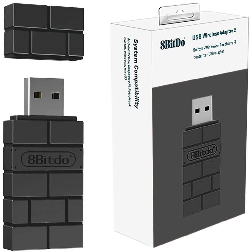 8BitDo USB Wireles Bluetooth Adapteris 2 (Windows, Switch, Mobile) cena un informācija | Adapteri un USB centrmezgli | 220.lv