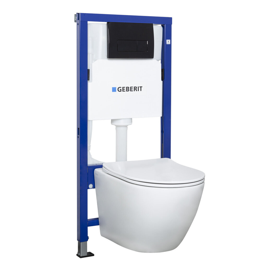 WC zemapmetuma rāmis Geberit ar WC tualetes podu un pogu цена и информация | Tualetes podi | 220.lv