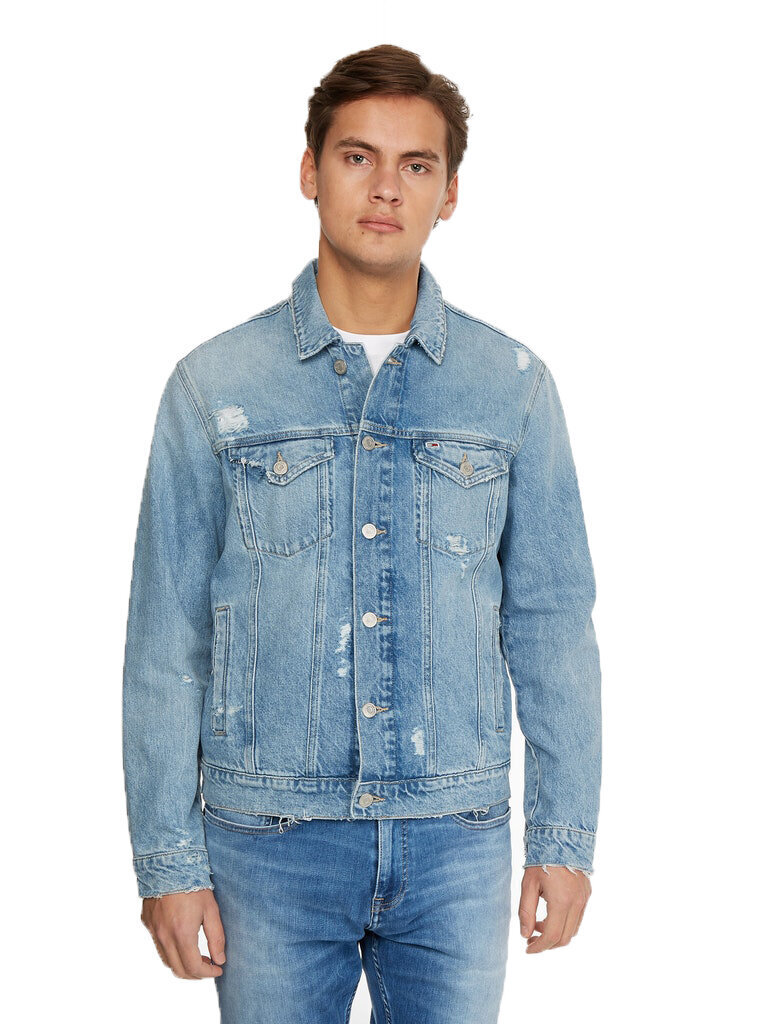 Vīriešu džinsa jaka Tommy Hilfiger RGLR TRCKR JCKT BF2011 LIGHT DENIM DM0DM12746 1AB 45489 цена и информация | Vīriešu virsjakas | 220.lv