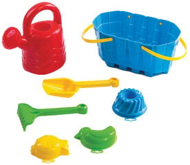 Bērnu smilšu rotaļlietu komplekts Marioinex 901489, 7 gab. cena un informācija | Ūdens, smilšu un pludmales rotaļlietas | 220.lv