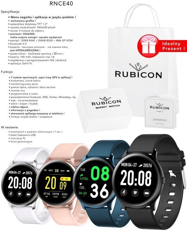 Rubicon RNCE40 Pink цена и информация | Viedpulksteņi (smartwatch) | 220.lv