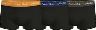 Vīriešu apakšbikses Calvin Klein LOW RISE TRUNK 3 pāri, melni 0000U2664G 1TU 45439. cena un informācija | Vīriešu apakšbikses | 220.lv