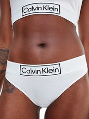 Sieviešu biksītes stringi CALVIN KLEIN THONG, baltas 000QF6774E 100 45431 cena un informācija | Sieviešu biksītes | 220.lv