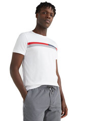 Vīriešu T-krekls Tommy Hilfiger T-SHIRT CORP CHEST FRONT LOGO TEE, balts MW0MW24558 YBR 45555 cena un informācija | Vīriešu T-krekli | 220.lv