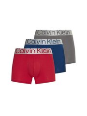 Vīriešu apakšbikses Calvin Klein TRUNK 3 gab, zili/sarkani/pelēki 000NB3130A 109 45859 cena un informācija | Vīriešu apakšbikses | 220.lv