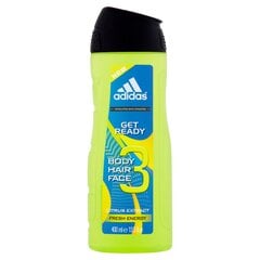 Dušas želeja Adidas Get Ready! vīriešiem 400 ml cena un informācija | Adidas Smaržas, kosmētika | 220.lv