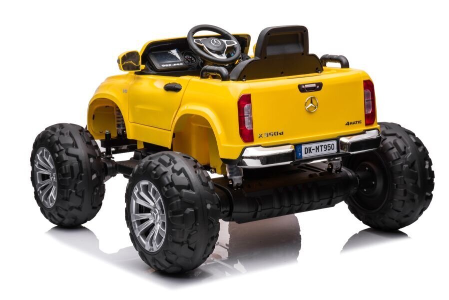 Bērnu vienvietīgs elektromobilis Mercedes DK-MT950 MP4, dzeltens-lakots cena un informācija | Bērnu elektroauto | 220.lv