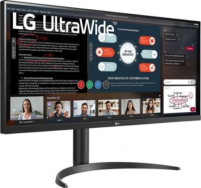 LCD Monitor|LG|34WP550-B|34"|21 : 9|Panel IPS|2560x1080|21:9|60Hz|Matte|5 ms|Height adjustable|Tilt|Colour Black|34WP550-B cena un informācija | Monitori | 220.lv