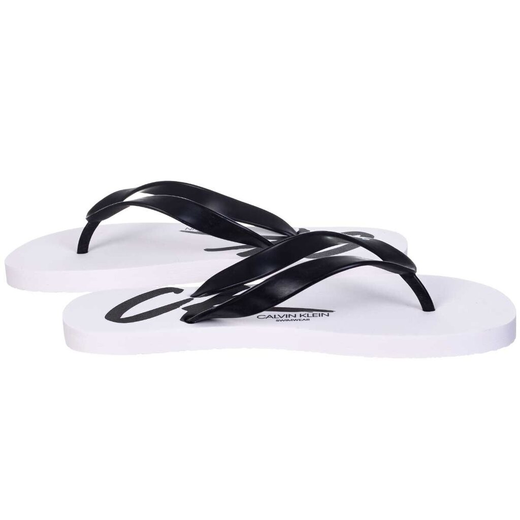 Iešļūcenes vīriešiem Calvin Klein FF SANDALS, baltas KM0KM00500 YCD 42912 cena un informācija | Vīriešu iešļūcenes, čības, sandales | 220.lv