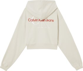 Sieviešu sporta džemperis Calvin Klein TWO TONE MONOGRAM HOODIE, bēšs J20J218850 ACF 45325 45325 cena un informācija | Sieviešu džemperi | 220.lv