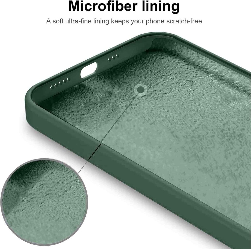 Komplekts-aizsargvāciņš silikona Apple iPhone 13 SoundBerry(real liquid silicone), zaļš-Ocean Green + aizsargstikls Superior 5D cena un informācija | Telefonu vāciņi, maciņi | 220.lv