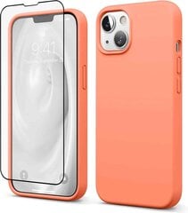 Komplekts-aizsargvāciņš silikona Apple iPhone 13 SoundBerry(real liquid silicone), rozā-Peach + aizsargstikls Superior 5D cena un informācija | Telefonu vāciņi, maciņi | 220.lv