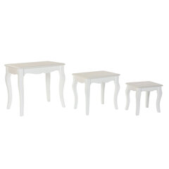 3 galdiņu komplekts DKD Home Decor Balts Koks MDF (53 x 35 x 47 cm) (3 gab.) cena un informācija | Žurnālgaldiņi | 220.lv