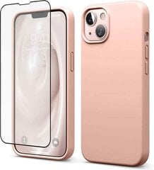 Komplekts-aizsargvāciņš silikona Apple iPhone 13 SoundBerry(real liquid silicone), rozā-mistyrose + aizsargstikls Superior 5D cena un informācija | Telefonu vāciņi, maciņi | 220.lv