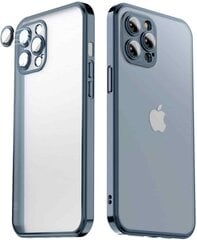 Matte soft case camera protection (electroplated) Apple iPhone 11 pelēka/zila - Glow Space cena un informācija | Telefonu vāciņi, maciņi | 220.lv