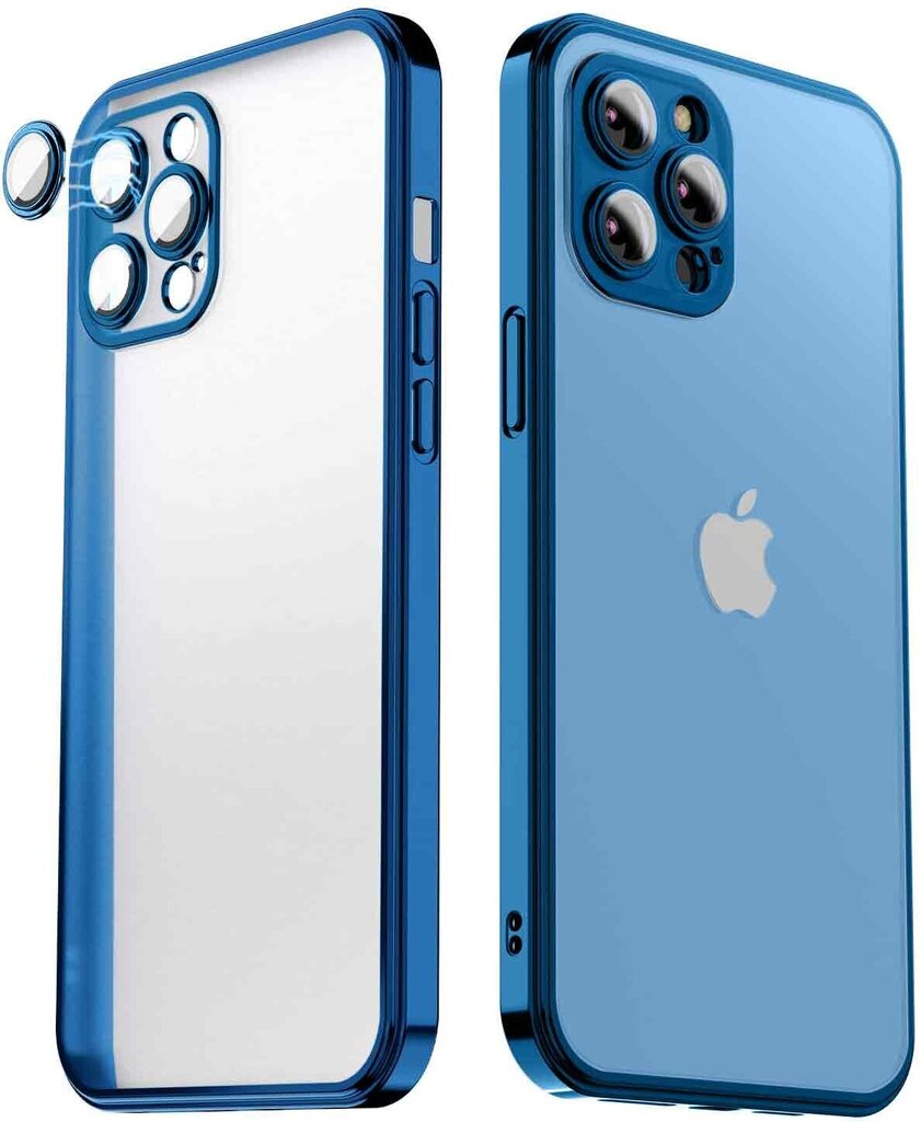 Matte soft case camera protection (electroplated) Apple iPhone 13 zila (azure) цена и информация | Telefonu vāciņi, maciņi | 220.lv