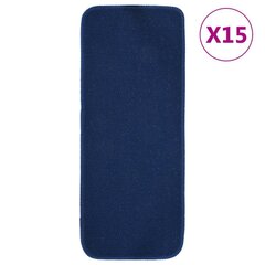 vidaXL kāpņu paklāji, 15 gab., 60x25 cm, tumši zili, neslīdoši цена и информация | Ковры | 220.lv