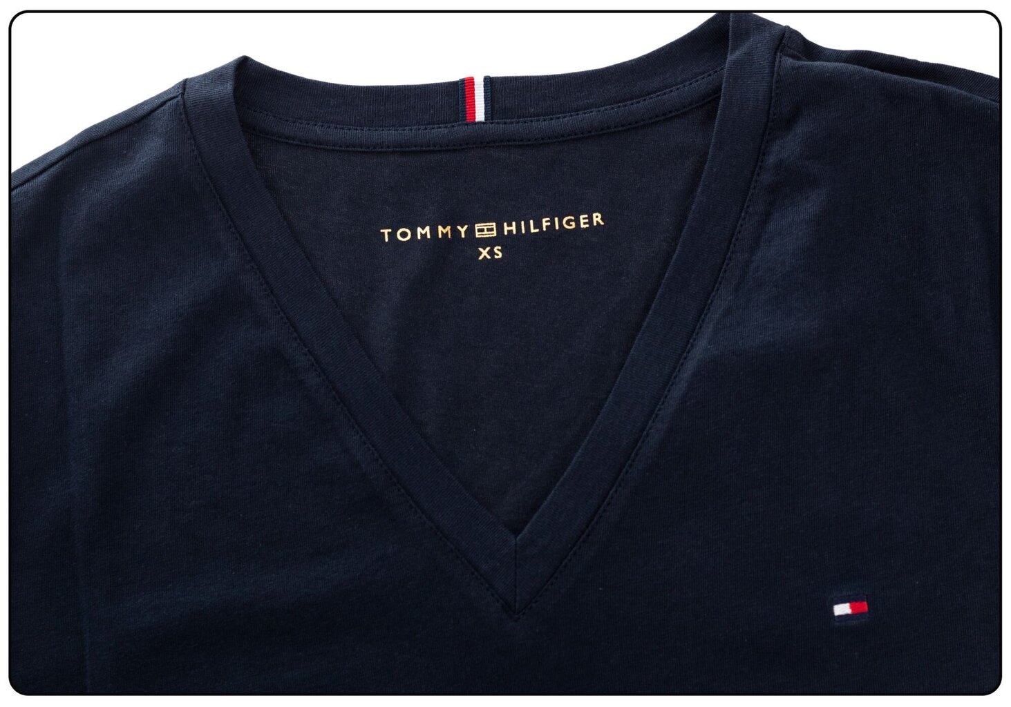 T-krekls sievietēm TOMMY HILFIGER HERITAGE V-NECK TEE, zils WW0WW24969 403 cena un informācija | T-krekli sievietēm | 220.lv