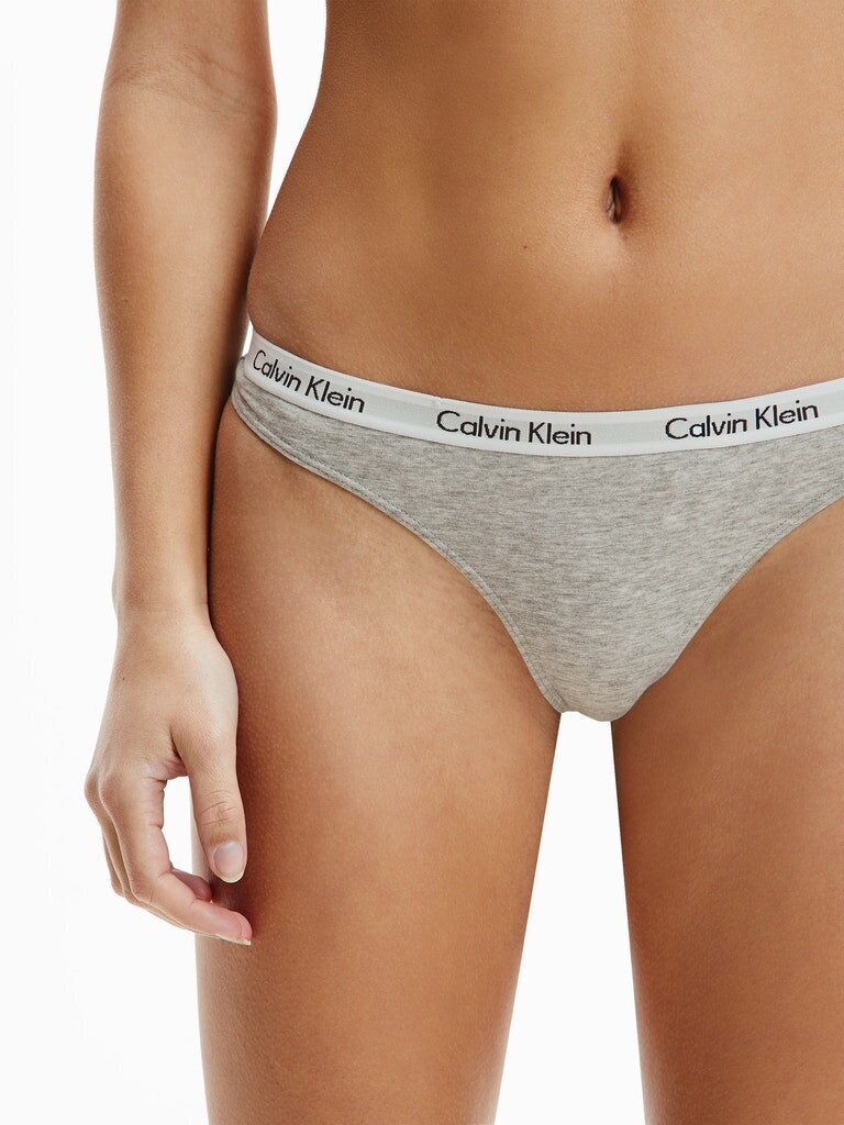 Stringbiksītes sievietēm Calvin Klein THONG, pelēkas 0000D1617E 020 45033 цена и информация | Sieviešu biksītes | 220.lv