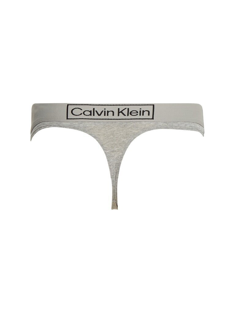 Sieviešu stringbiksītes Calvin Klein THONG, pelēkas 000QF6774E P7A 45166 cena un informācija | Sieviešu biksītes | 220.lv