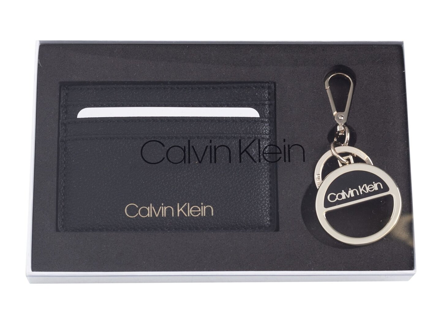 Dāvanu komplekts (maks + atslēgu piekariņš) Calvin Klein PREZENT HOOP SLG GIFTSET BLACK K60K606632 BAX 36477 цена и информация | Sieviešu maki, karšu maki | 220.lv