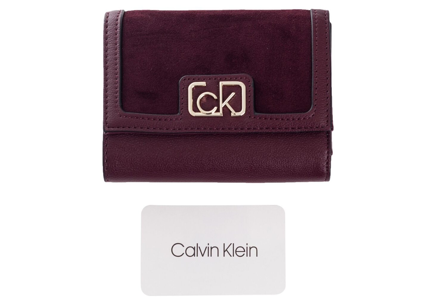 Maks sievietēm Calvin Klein TRIFOLD MD V, bordo K60K607431 GDU 36743 cena un informācija | Sieviešu maki, karšu maki | 220.lv