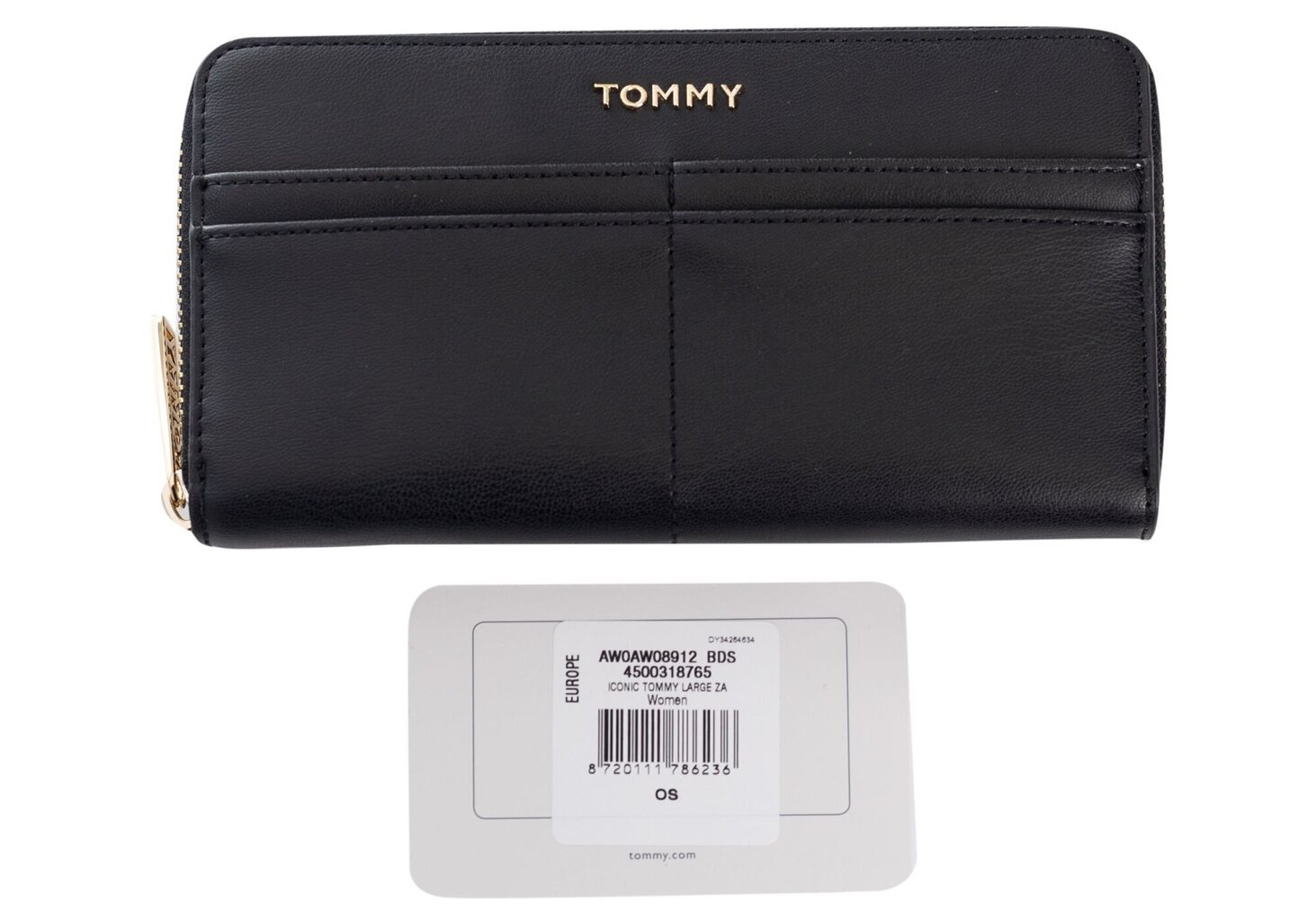 Maks sievietēm Tommy Hilfiger ICONIC TOMMY LARGE ZA BLACK AW0AW08912 BDS 37712 cena un informācija | Sieviešu maki, karšu maki | 220.lv