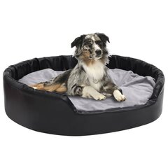 vidaXL suņu gulta, melna ar pelēku, 99x89x21 cm, plīšs, mākslīgā āda цена и информация | Лежаки, домики | 220.lv